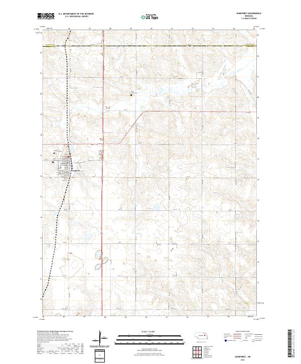 Humphrey, NE — USGS 7.5-minute topo (2021)