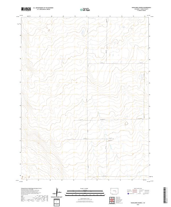 Highlands Church, CO — USGS 7.5-minute topo (2022)