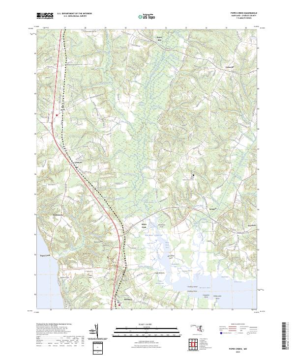 Popes Creek, MD — USGS 7.5-minute topo (2023)