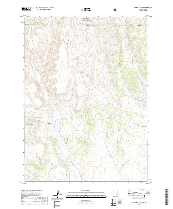 Fivemile Gulch, NV-ID — USGS 7.5-minute topo (2021)