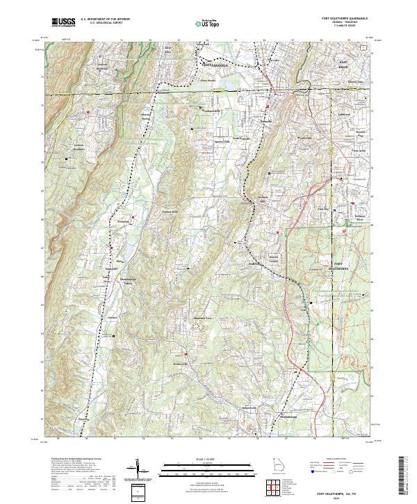 Fort Oglethorpe, GA-TN — USGS 7.5-minute topo (2024)