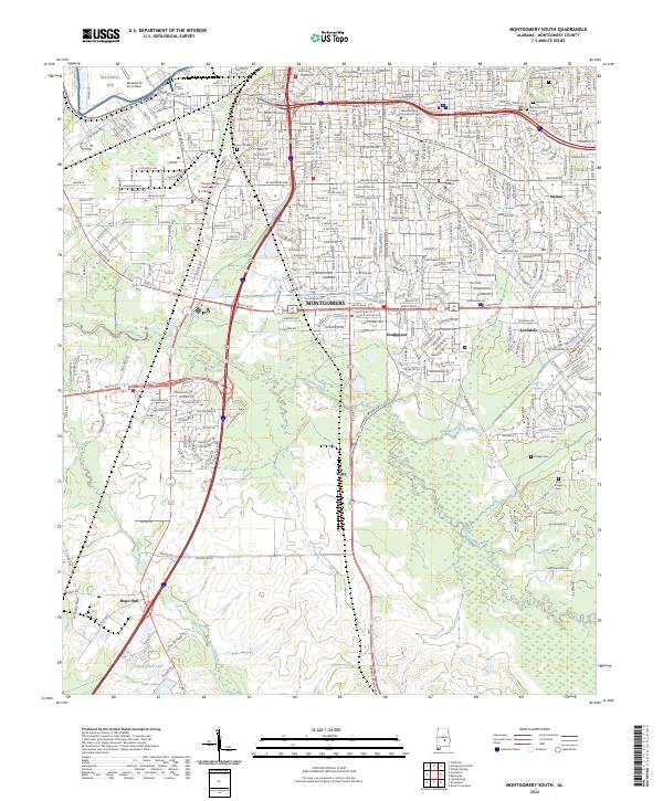Montgomery South, AL — USGS 7.5-minute topo (2024)