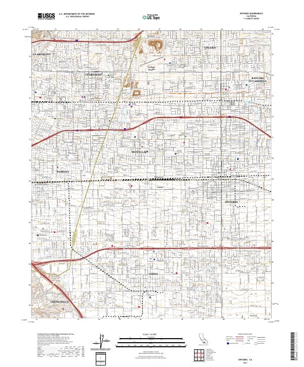 Ontario, CA — USGS 7.5-minute topo (2021)