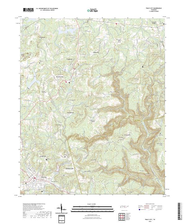 Tracy City, TN — USGS 7.5-minute topo (2022)