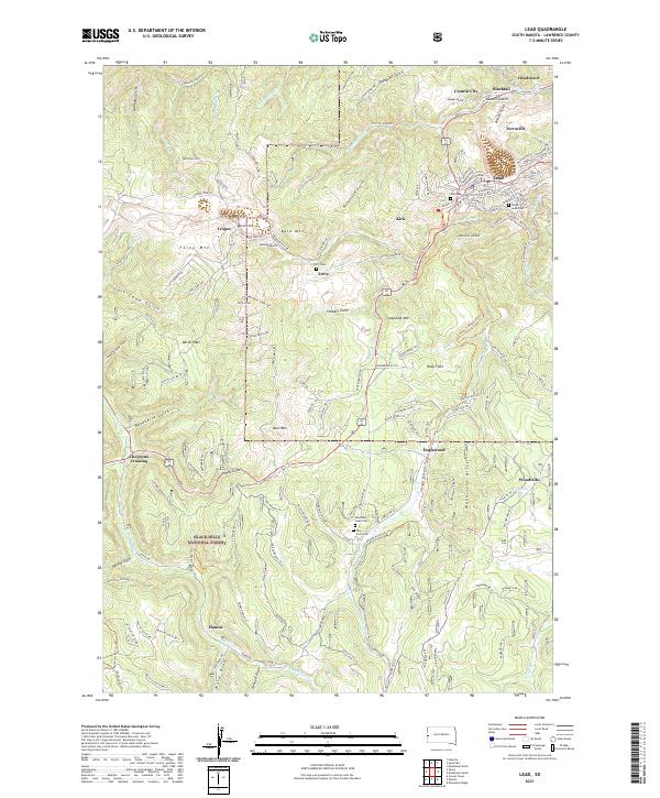 Lead, SD — USGS 7.5-minute topo (2021)