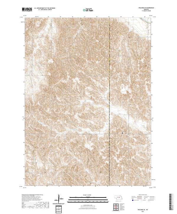 Spalding SE, NE — USGS 7.5-minute topo (2021)