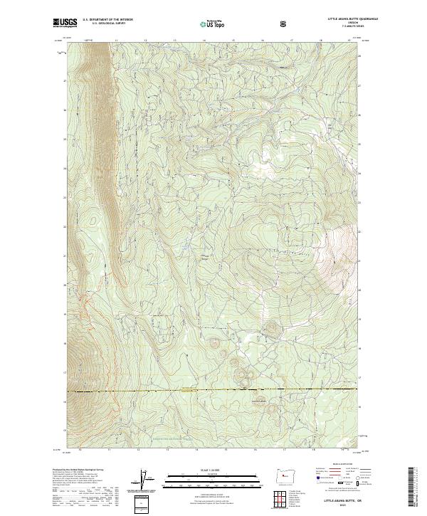 Little Akawa Butte, OR — USGS 7.5-minute topo (2023)