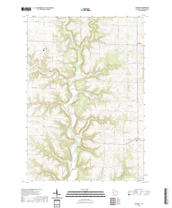 Waverly, WI — USGS 7.5-minute topo (2022)