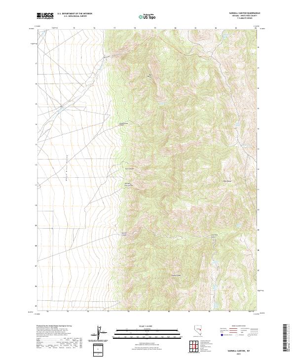 Sawmill Canyon, NV — USGS 7.5-minute topo (2021)