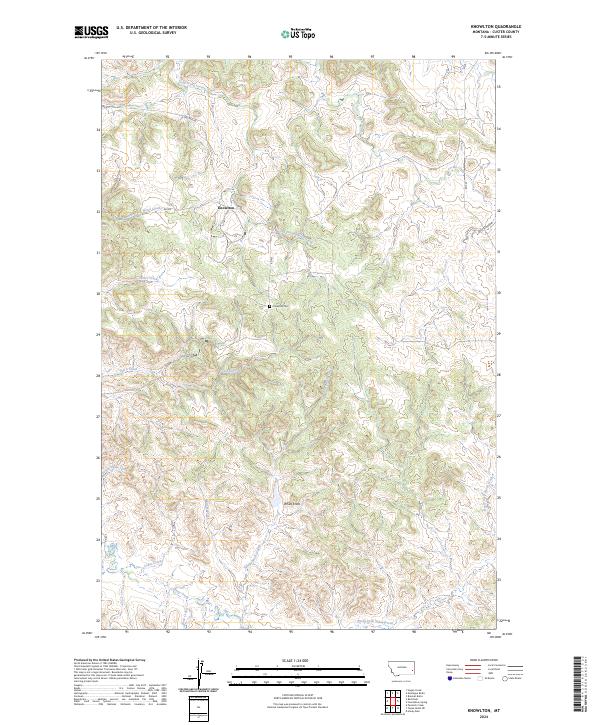 Knowlton, MT — USGS 7.5-minute topo (2024)