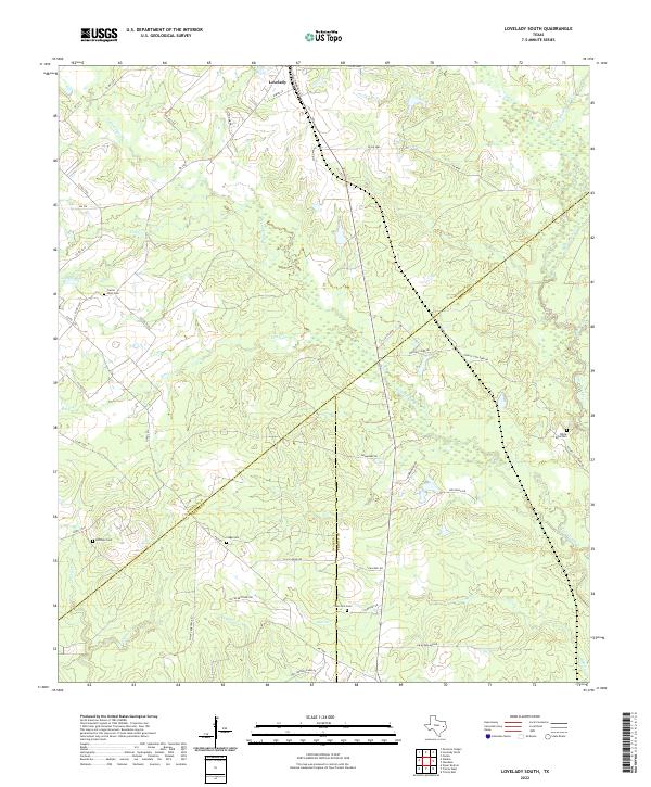 Lovelady South, TX — USGS 7.5-minute topo (2022)