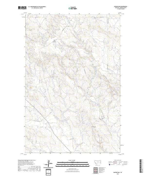 Becker Dam, MT — USGS 7.5-minute topo (2024)