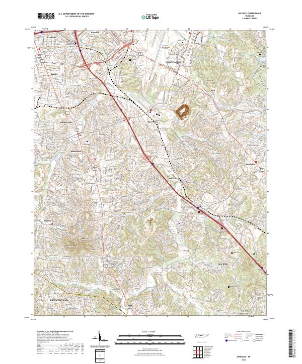 Antioch, TN — USGS 7.5-minute topo (2022)