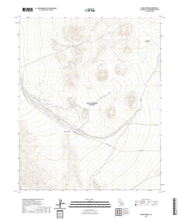 Indian Spring, CA — USGS 7.5-minute topo (2021)