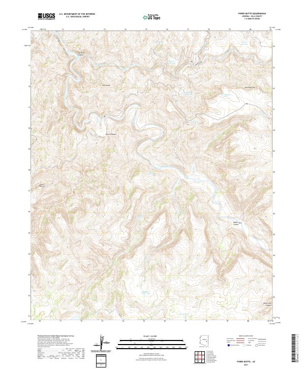 Forks Butte, AZ — USGS 7.5-minute topo (2021)