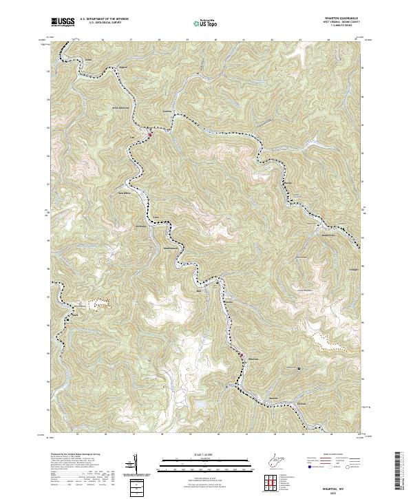Wharton, WV — USGS 7.5-minute topo (2023)