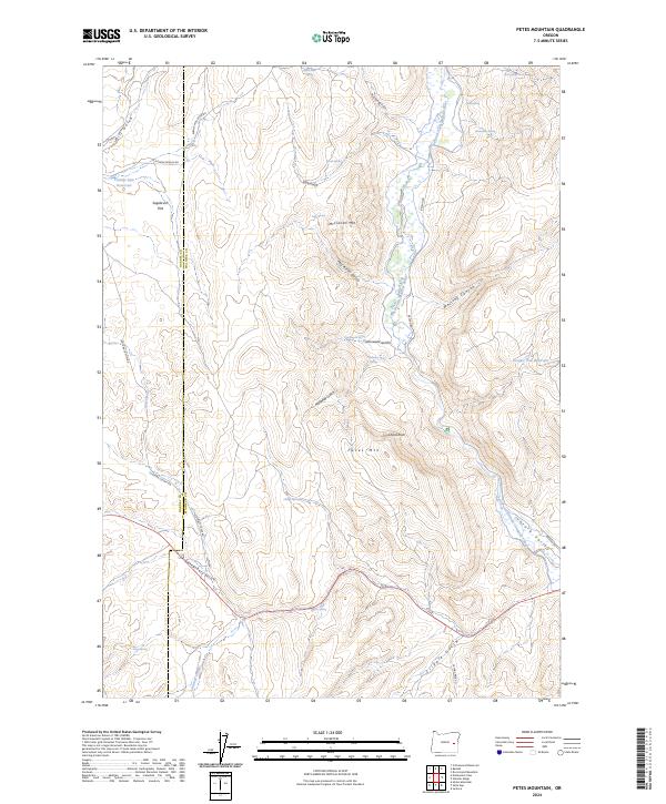 Petes Mountain, OR — USGS 7.5-minute topo (2024)