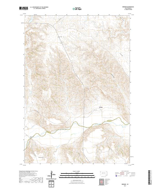 Bridger, SD — USGS 7.5-minute topo (2021)