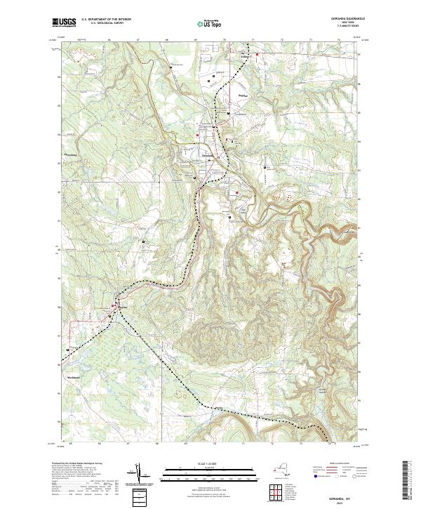Gowanda, NY — USGS 7.5-minute topo (2023)
