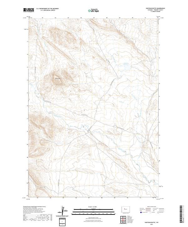 Shotgun Butte, WY — USGS 7.5-minute topo (2021)