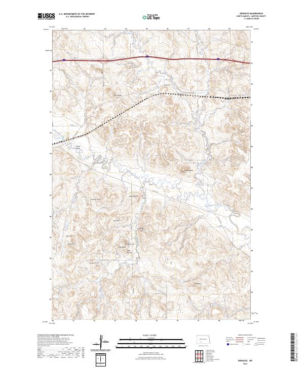 Dengate, ND — USGS 7.5-minute topo (2024)