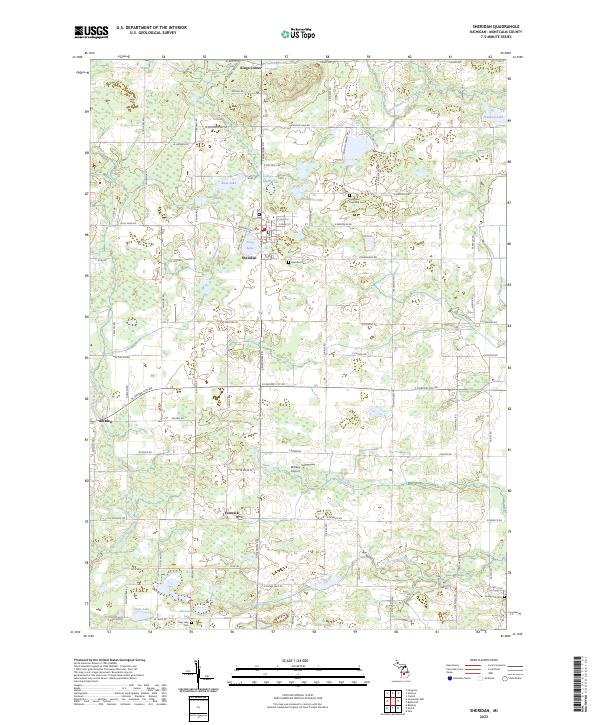Sheridan, MI — USGS 7.5-minute topo (2023)