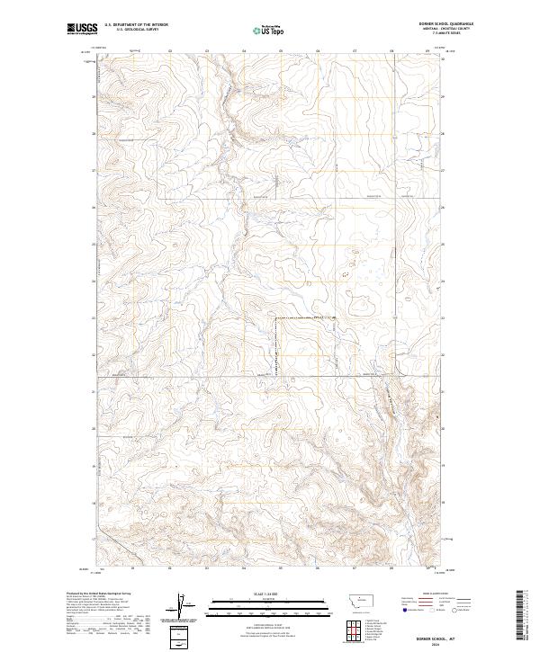 Dorner School, MT — USGS 7.5-minute topo (2024)