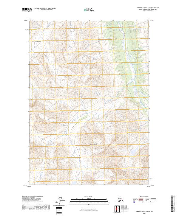 Bering Glacier D-4 NW, AK — USGS 7.5-minute topo (2024)