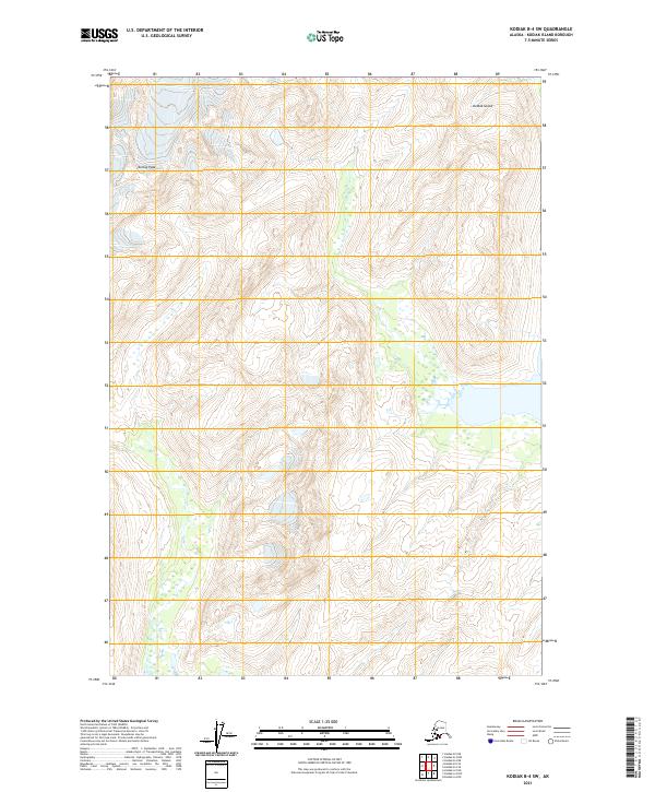 Kodiak B-4 SW, AK — USGS 7.5-minute topo (2021)