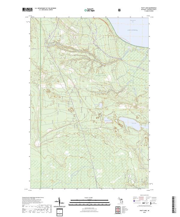 Piatt Lake, MI — USGS 7.5-minute topo (2023)
