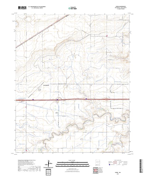 Lesbia, NM — USGS 7.5-minute topo (2023)