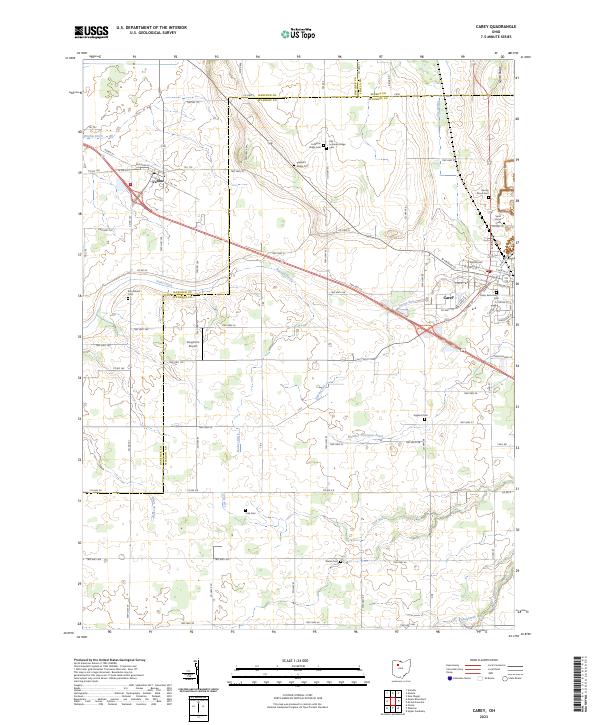 Carey, OH — USGS 7.5-minute topo (2023)