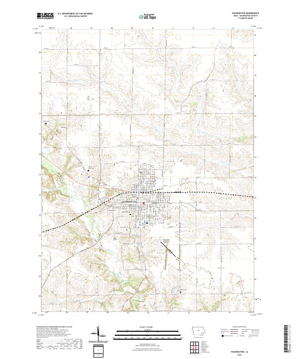 Washington, IA — USGS 7.5-minute topo (2022)