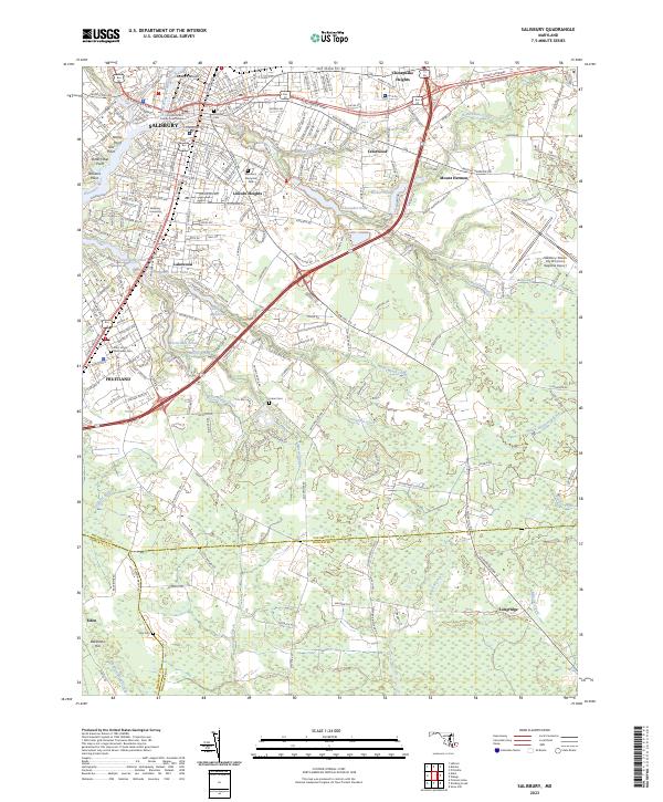 Salisbury, MD — USGS 7.5-minute topo (2023)
