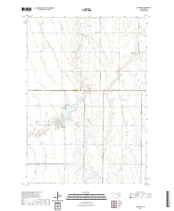 Carthage, SD — USGS 7.5-minute topo (2021)