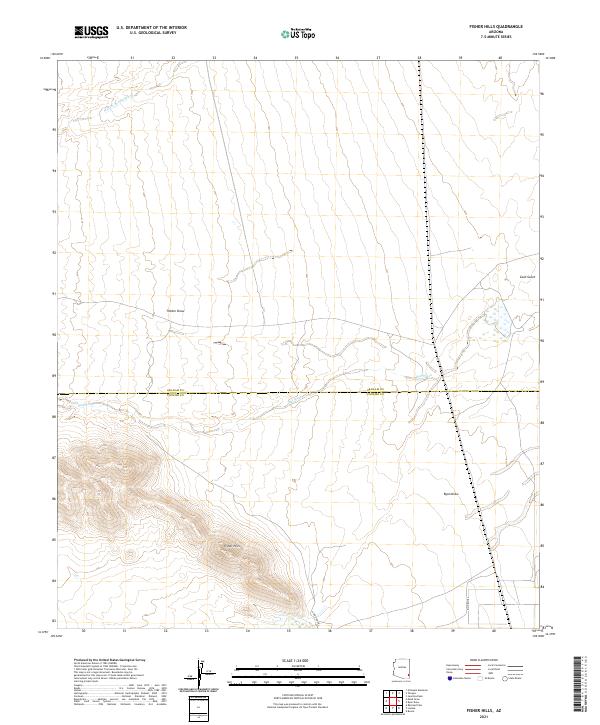 Fisher Hills, AZ — USGS 7.5-minute topo (2021)