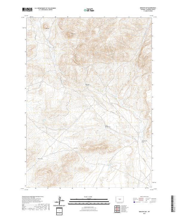 Barlow Gap, WY — USGS 7.5-minute topo (2021)