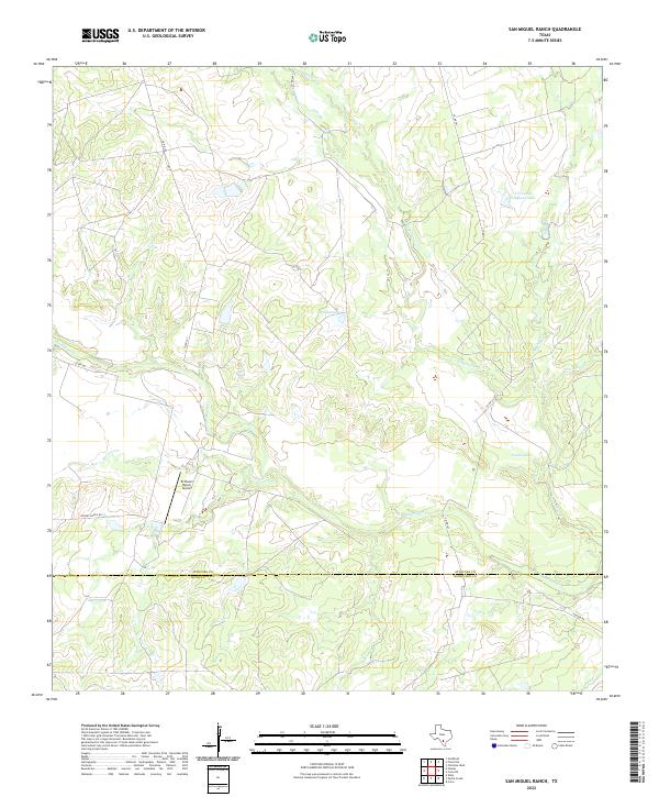 San Miguel Ranch, TX — USGS 7.5-minute topo (2022)