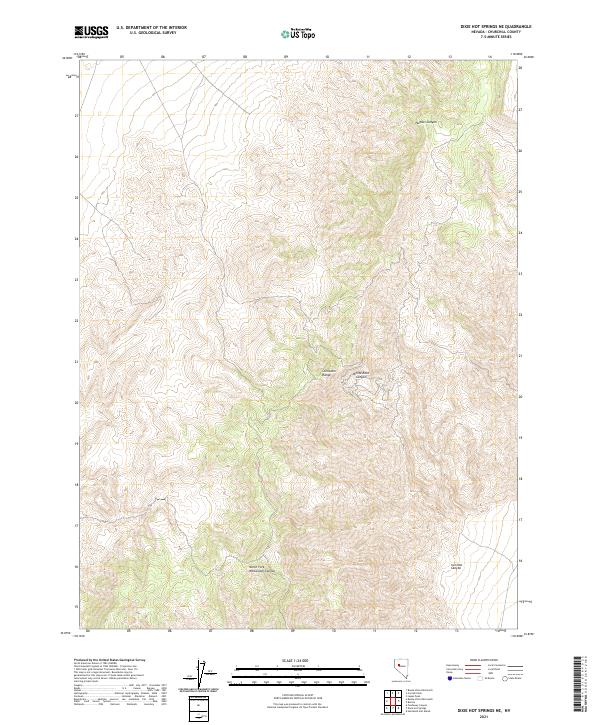 Dixie Hot Springs NE, NV — USGS 7.5-minute topo (2021)