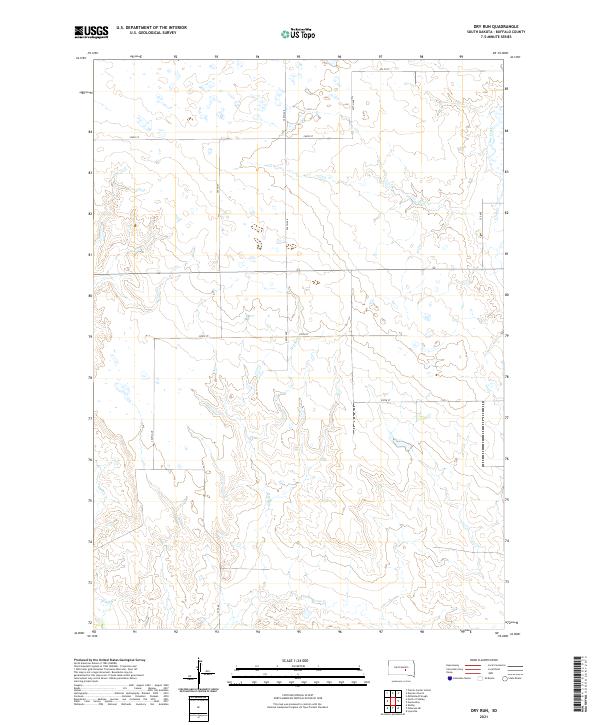Dry Run, SD — USGS 7.5-minute topo (2021)