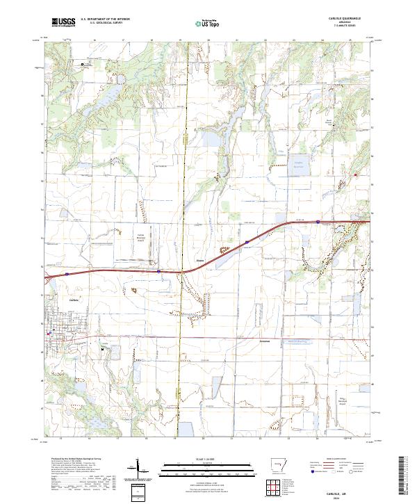 Carlisle, AR — USGS 7.5-minute topo (2024)