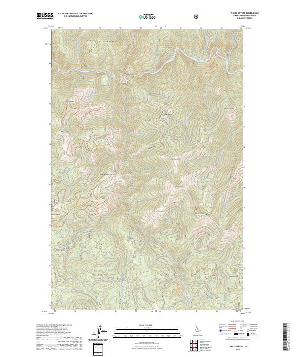 Three Sisters, ID — USGS 7.5-minute topo (2024)