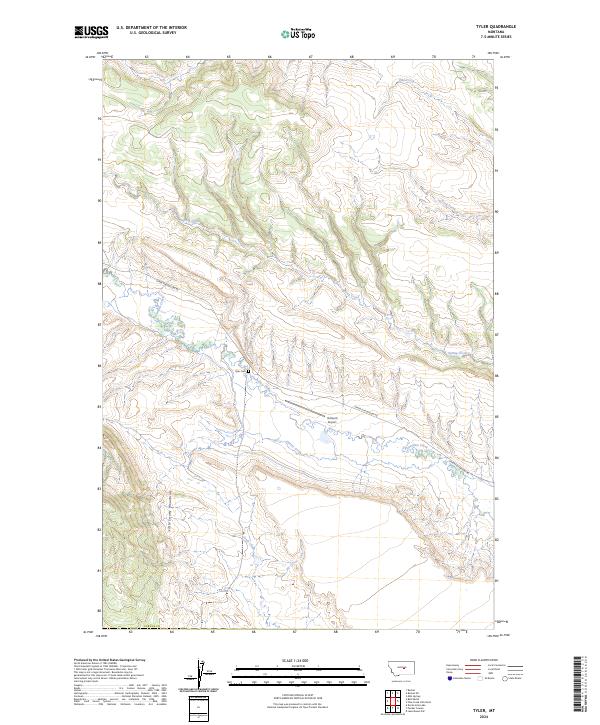 Tyler, MT — USGS 7.5-minute topo (2024)