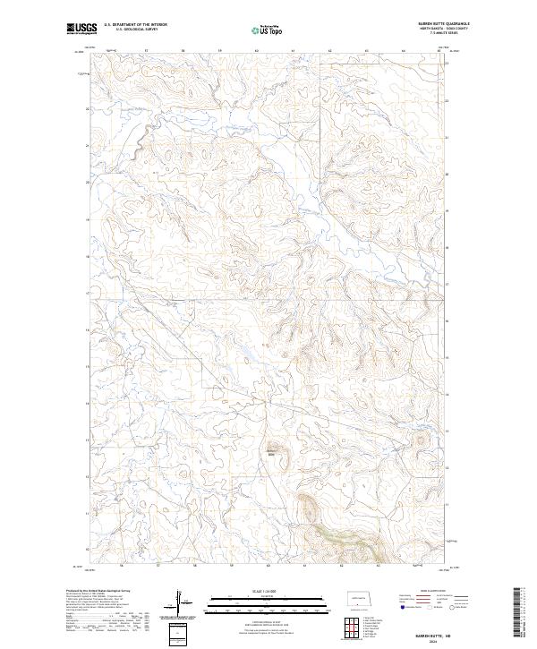 Barren Butte, ND — USGS 7.5-minute topo (2024)