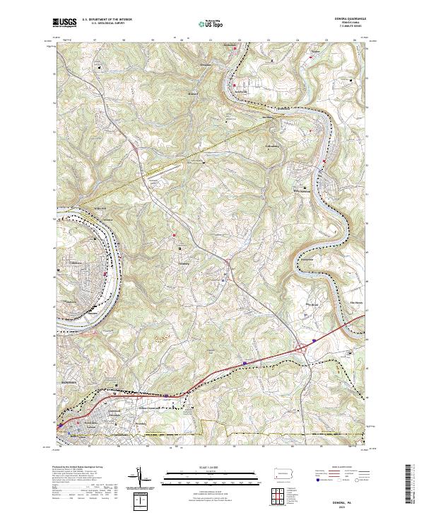 Donora, PA — USGS 7.5-minute topo (2023)