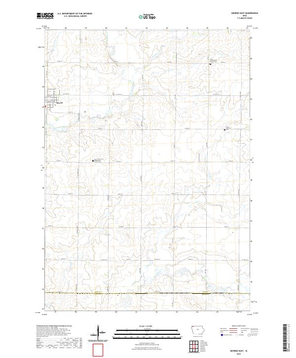 George East, IA — USGS 7.5-minute topo (2022)