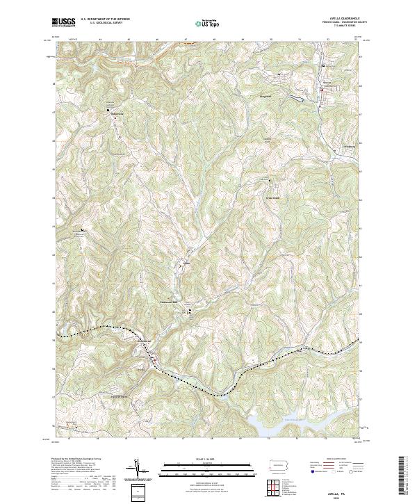 Avella, PA — USGS 7.5-minute topo (2023)
