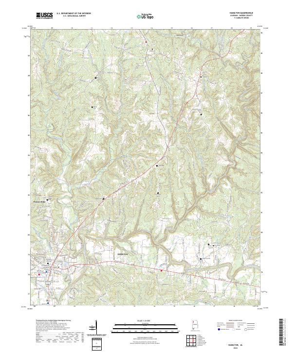 Hamilton, AL — USGS 7.5-minute topo (2024)