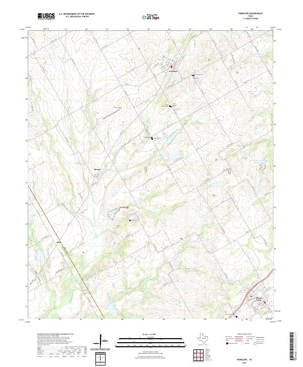 Penelope, TX — USGS 7.5-minute topo (2022)