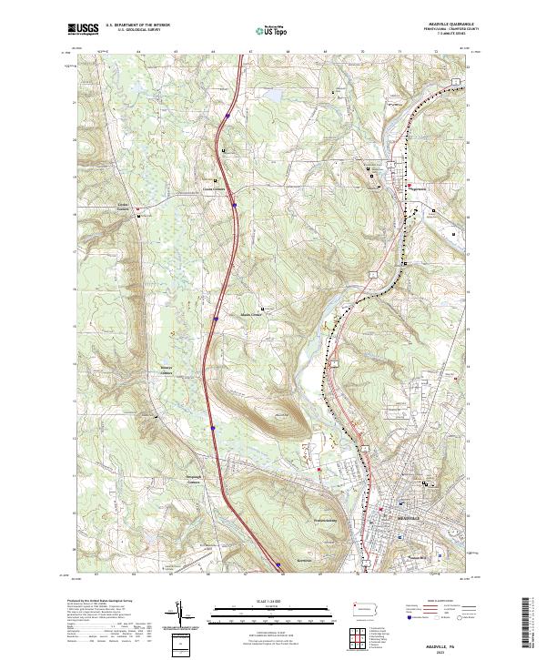 Meadville, PA — USGS 7.5-minute topo (2023)